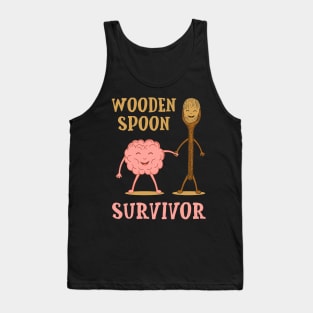 Wooden Spoon Survivor Funny Gift Brain Costume Tank Top